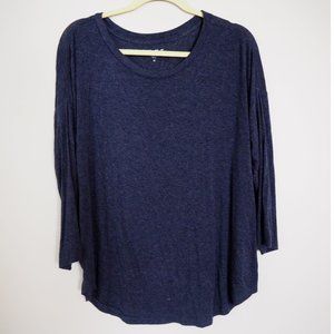 LOFT Navy Blue Dolman 3/4 Sleeve Shirt Size M